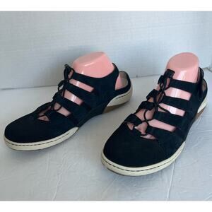 Dansko Riona Adjustable Black White Slingback Sandal Sneaker Comfort Shoes 10.5